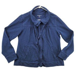 EDDIE BAUER Shirt/Jacket Women's Long Sleeve Fleece Full Zip Blue Large